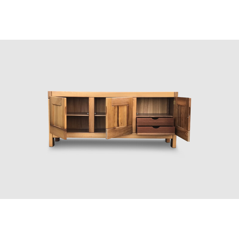 Credenza vintage in olmo massiccio di Roland Haeusler per Maison Regain, anni '70