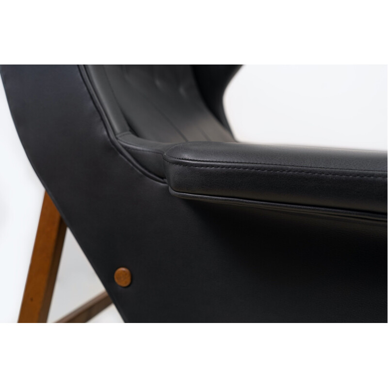 Poltrona vintage Wingback 877 di Gianfranco Frattini per Cassina, 1959