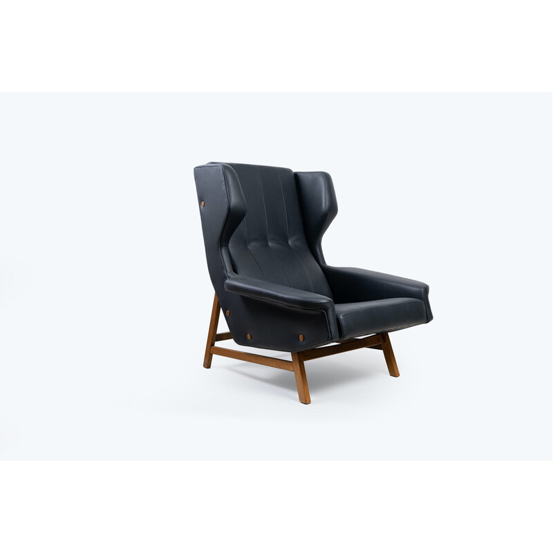 Sillón vintage Wingback 877 de Gianfranco Frattini para Cassina, 1959