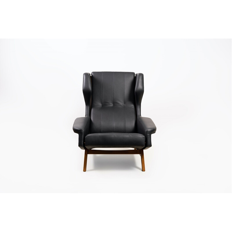 Vintage Wingback 877 fauteuil van Gianfranco Frattini voor Cassina, 1959