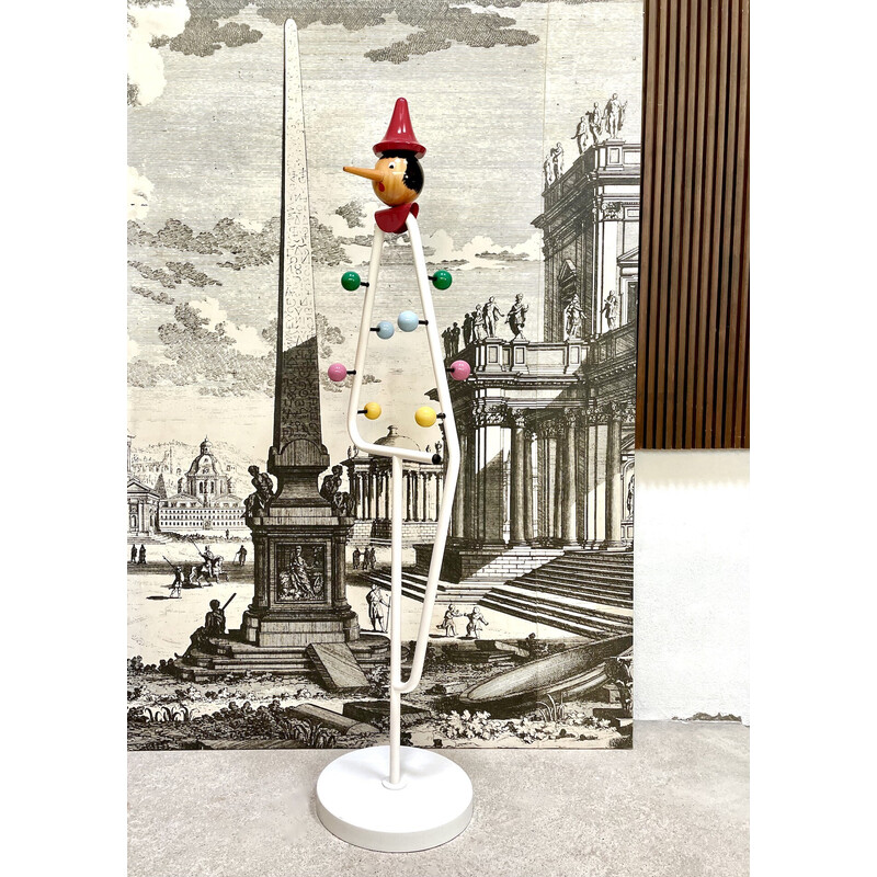 Vintage Pinocchio coat rack by Giocattoli Galetti Milano, Italy 1950s