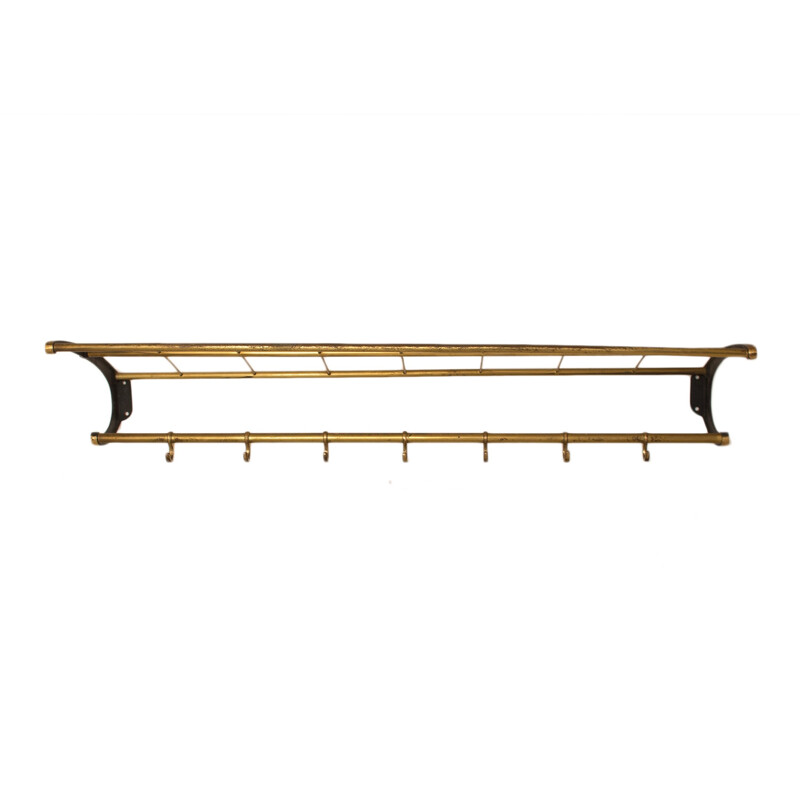 Wall coat rack in brass - 1950s