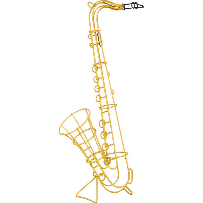 Vintage saxophone shaped rack, Netherlands 1960s