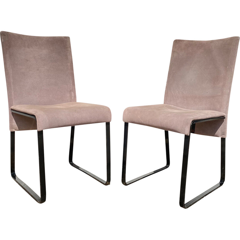 Vintage "Ealing" leather chairs by Giovanni Offredi for Saporiti