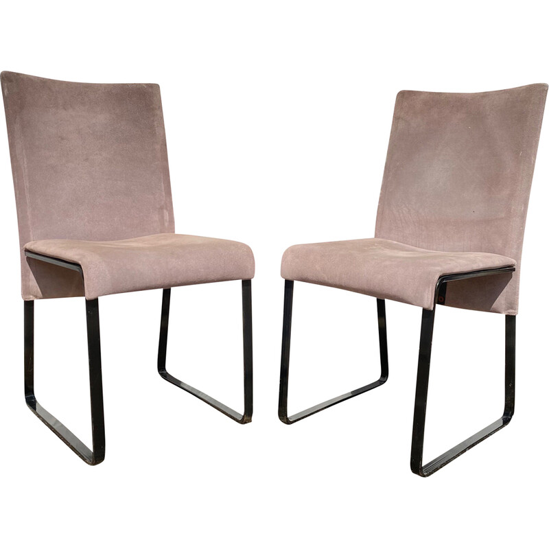 Vintage "Ealing" leren stoelen van Giovanni Offredi voor Saporiti