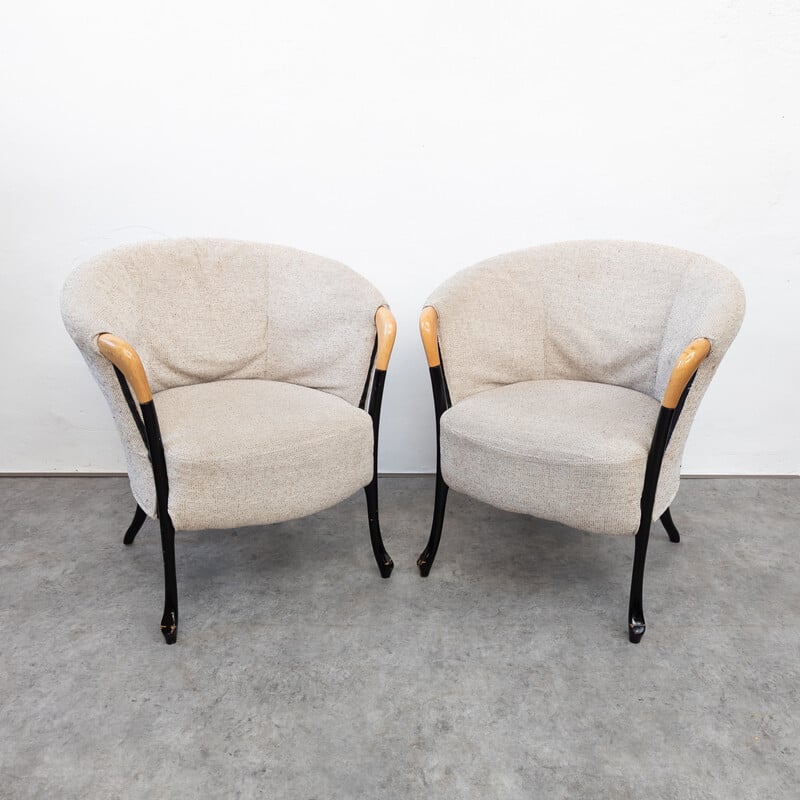 Pair of vintage Progetti armchairs by Umberto Asnago for Giorgetti, Italy 1980s