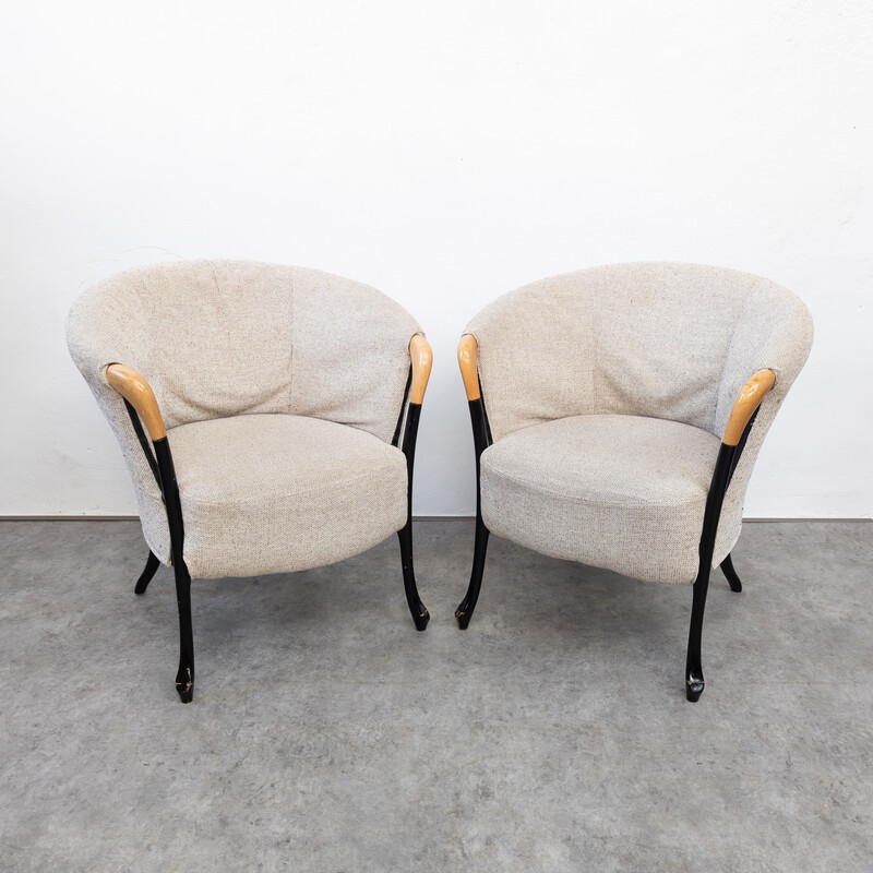 Pair of vintage Progetti armchairs by Umberto Asnago for Giorgetti, Italy 1980s
