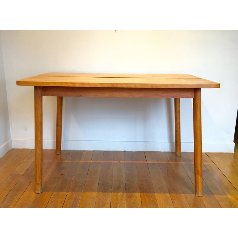 Table in solid beech by Pierre Gautier-Delhaye - 1950s