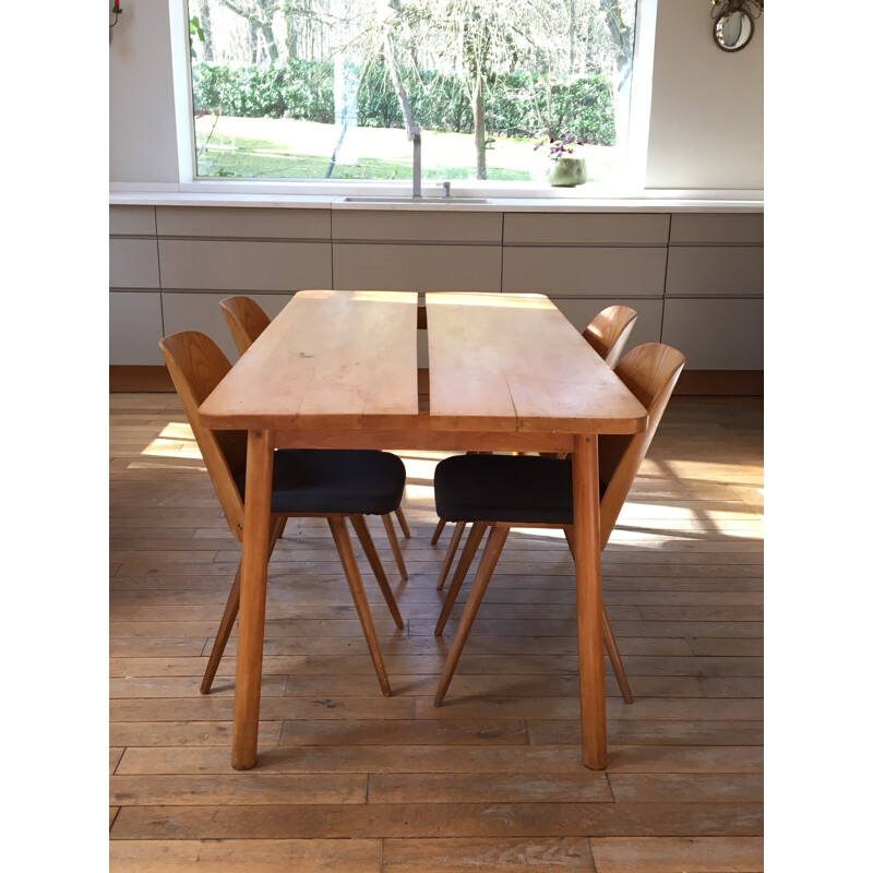 Table in solid beech by Pierre Gautier-Delhaye - 1950s