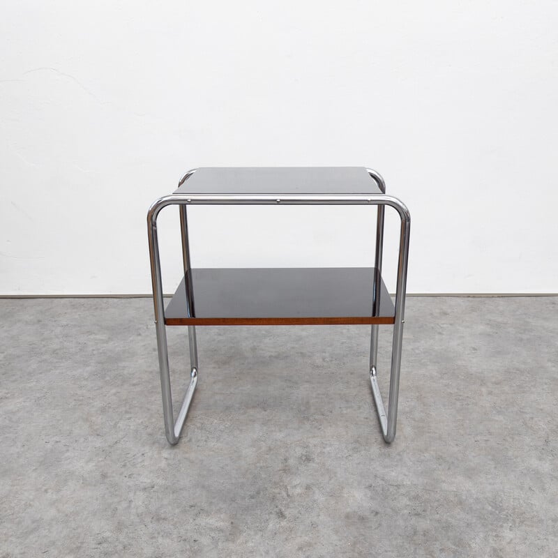 Vintage Bauhaus tubular steel side table by Marcel Breuer for Mücke and Melder, Czechoslovakia 1930s