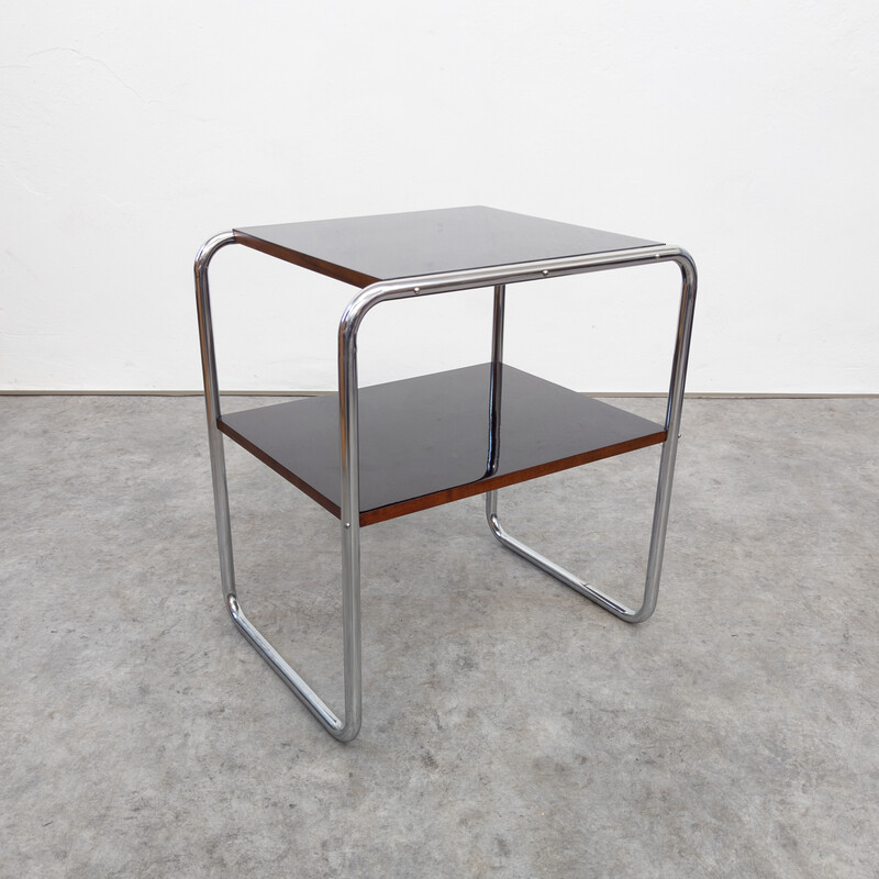 Vintage Bauhaus tubular steel side table by Marcel Breuer for Mücke and Melder, Czechoslovakia 1930s