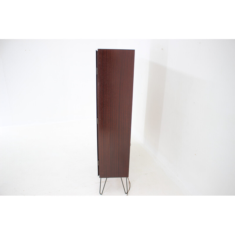 Vintage upcycled rosewood display cabinet by Omann Jun, Denmark 1960s