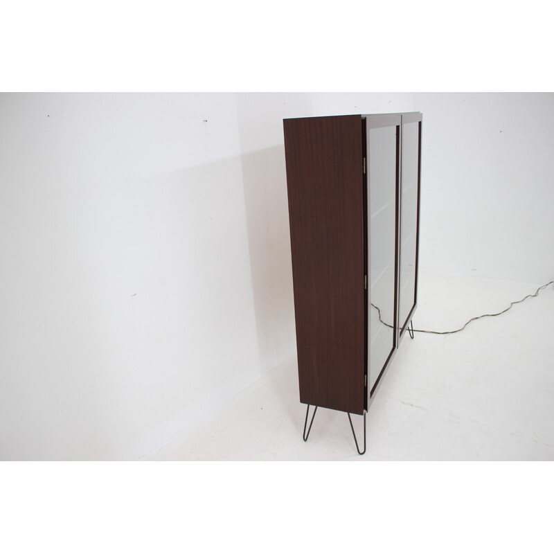 Vintage upcycled rosewood display cabinet by Omann Jun, Denmark 1960s