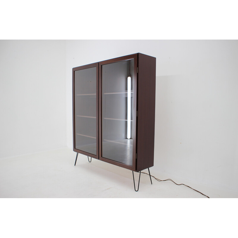 Vintage upcycled rosewood display cabinet by Omann Jun, Denmark 1960s