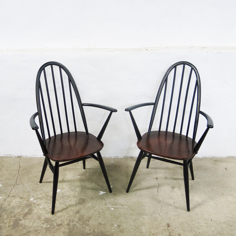 Pair of Quaker Back Windsor armchairs by Lucian Ercolani for Ercol - 1970s