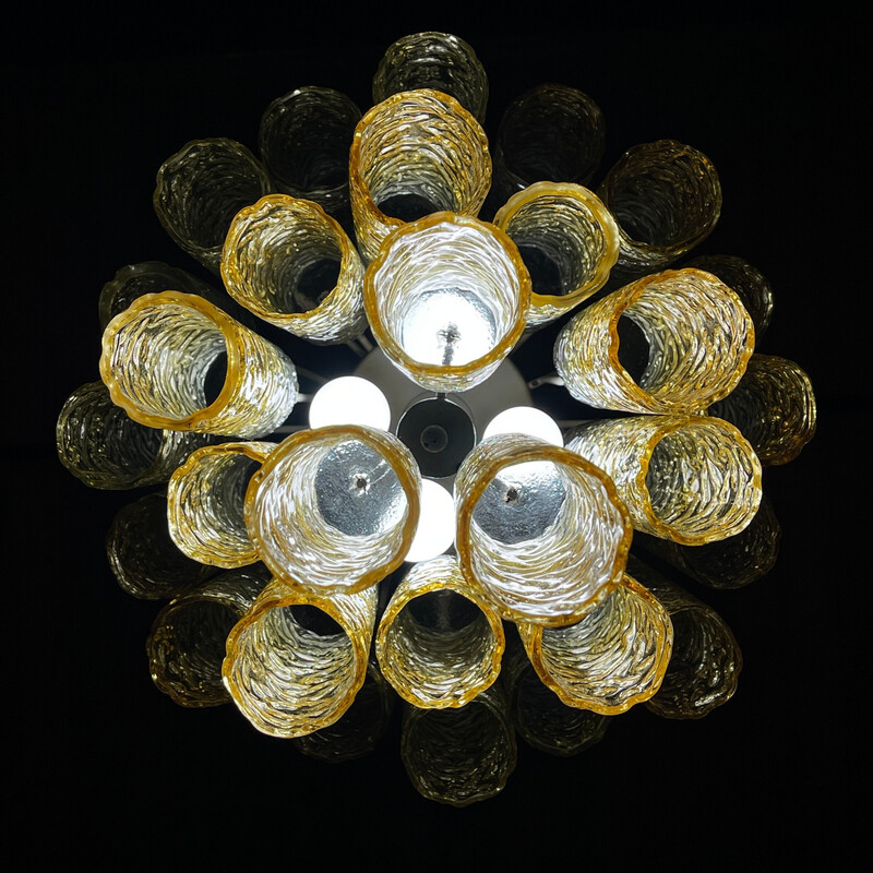 Vintage Murano glass chandelier Tronchi by Toni Zuccheri for Venini, Italy 1960