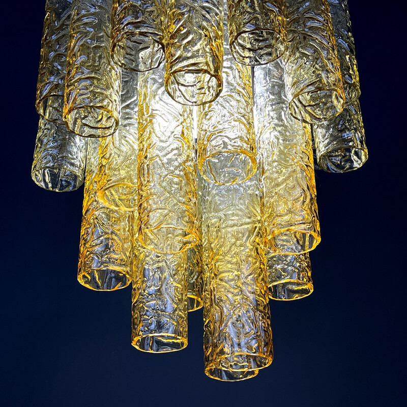 Lustre de vidro de Murano vintage Tronchi por Toni Zuccheri para Venini, Itália 1960