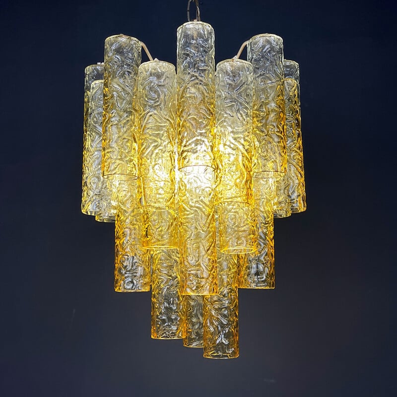 Lustre vintage en verre de Murano Tronchi par Toni Zuccheri pour Venini, Italie 1960