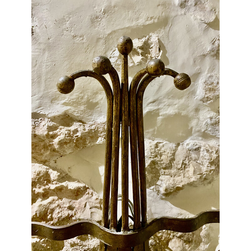 Vintage metal and iron wall lamp, Spain 1950