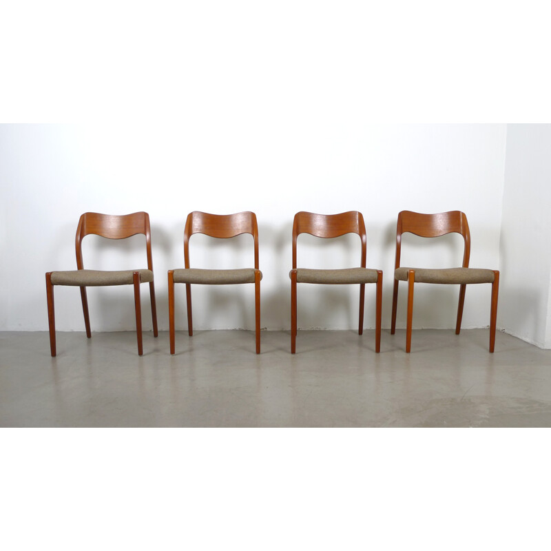 Set of 4 Model 71 dining chairs by Niels Otto Moller for J.L. Møllers - 1960s