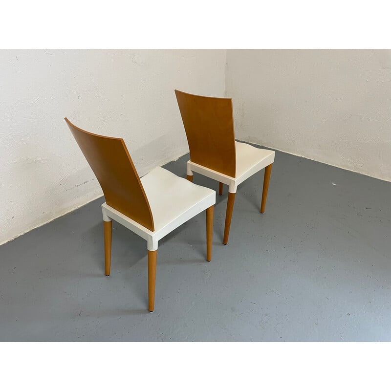 Paire de chaises vintage en hêtre et plastique par Philippe Starck pour Kartelll, Italie 1996