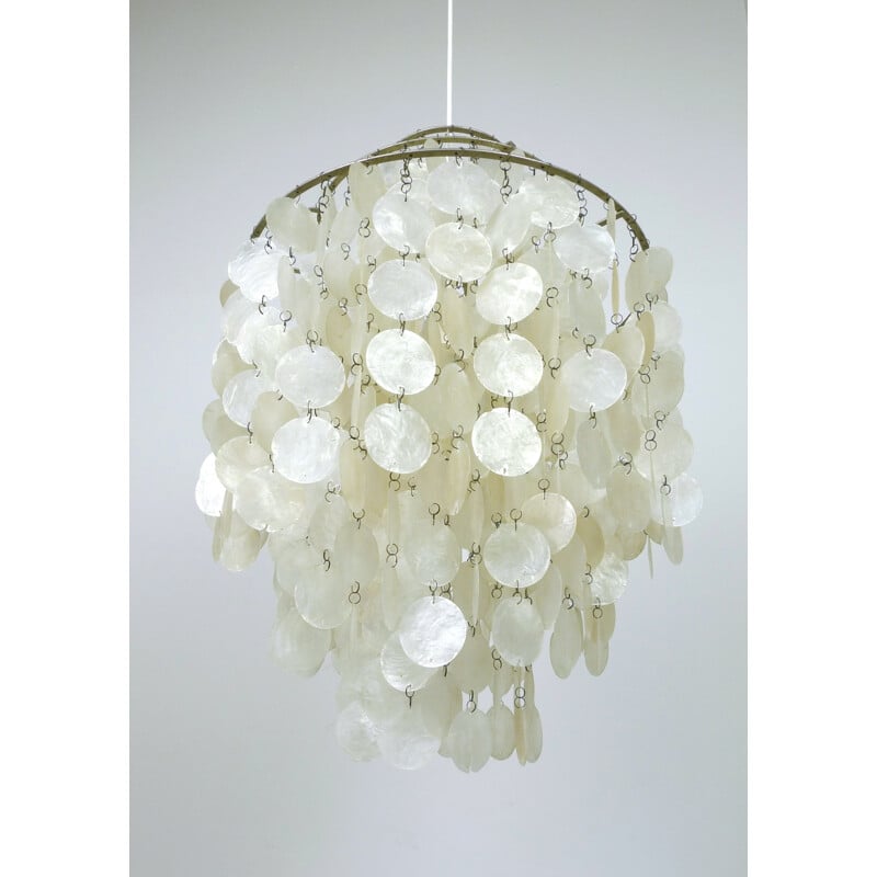 Mother of Pearl chandelier by Verner Panton for J. Lüber, 1960s