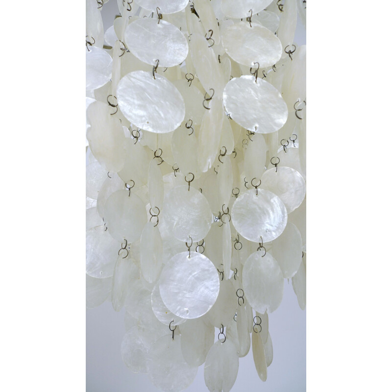 Mother of Pearl chandelier by Verner Panton for J. Lüber, 1960s