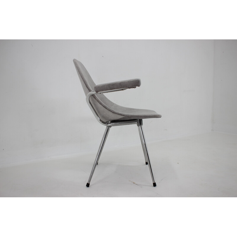 Fauteuil de bureau vintage en aluminium, Italie 1970