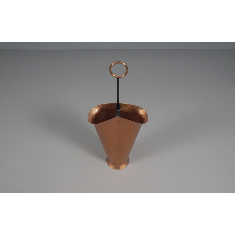 Vintage copper and brass umbrella stand, Austria 1960