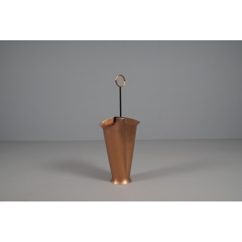 Vintage copper and brass umbrella stand, Austria 1960