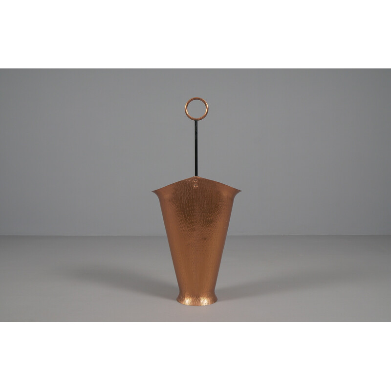 Vintage copper and brass umbrella stand, Austria 1960