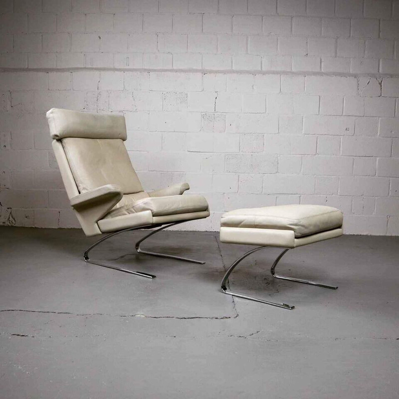 Vintage "Swing" lounge chair with ottoman by Reinhold Adolf and Hans Jürgen Schröpfer for Cor, Germany 1960