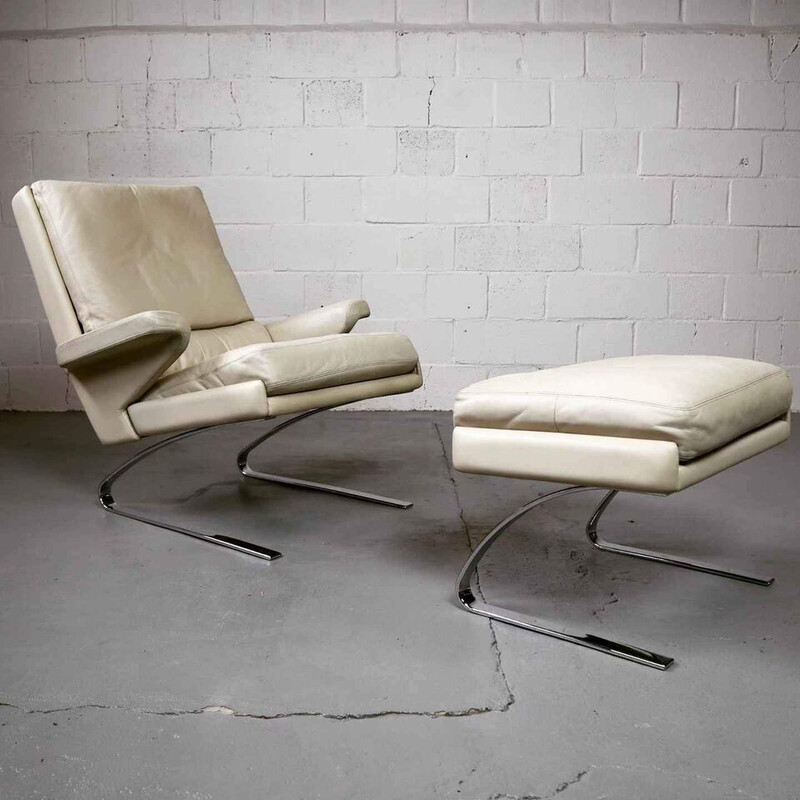 Vintage "Swing" lounge chair with ottoman by Reinhold Adolf and Hans Jürgen Schröpfer for Cor, Germany 1960