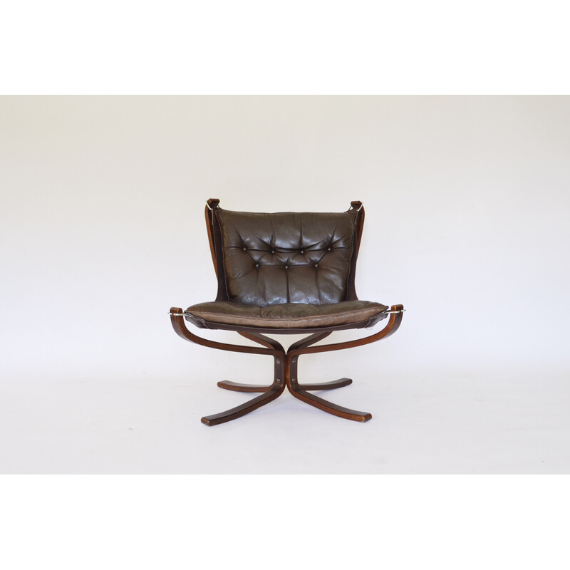 Fauteuil vintage Falcon en contreplaqué par Sigurd Ressell pour Vatne Møbler, Norvège 1970