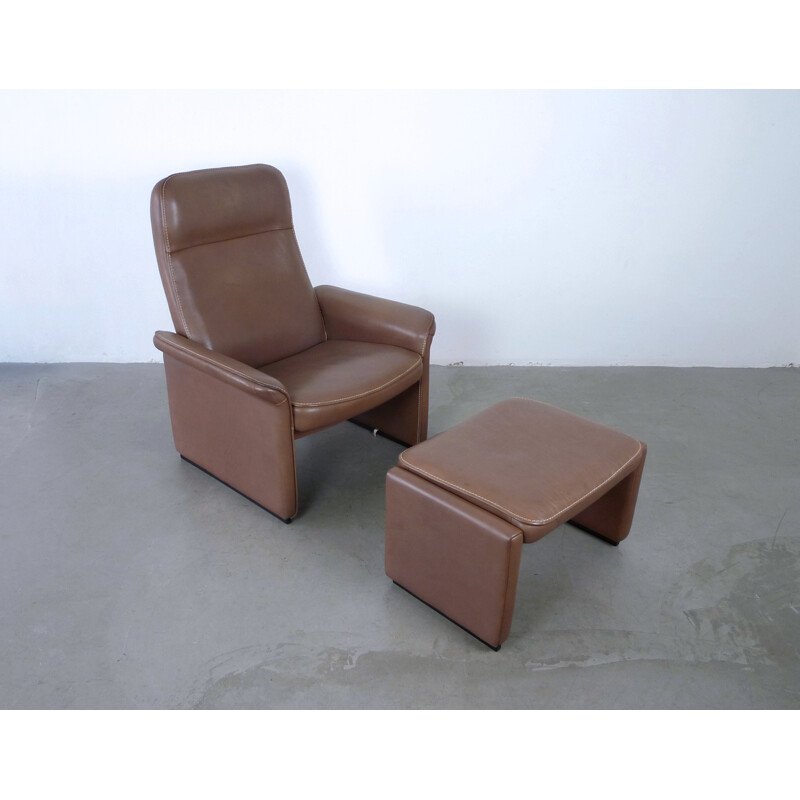 Fauteuil lounge et ottoman DS50 de De Sede - 1970