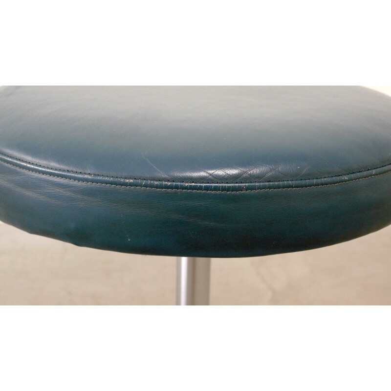 German rotatable leather stool, 1970s