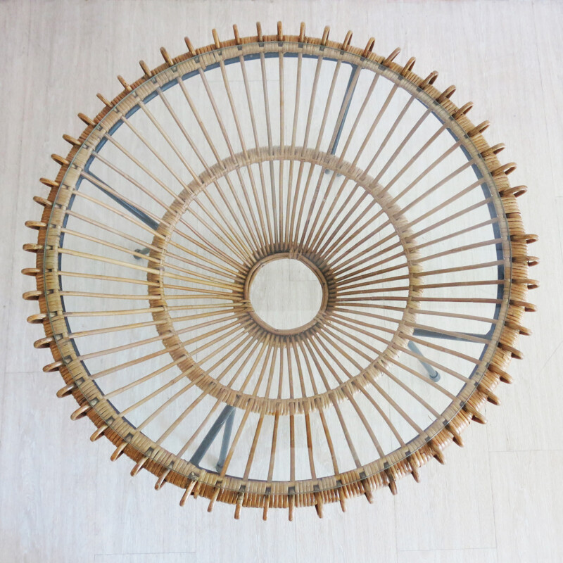 Rattan coffee table by Franco Albini - 1950s