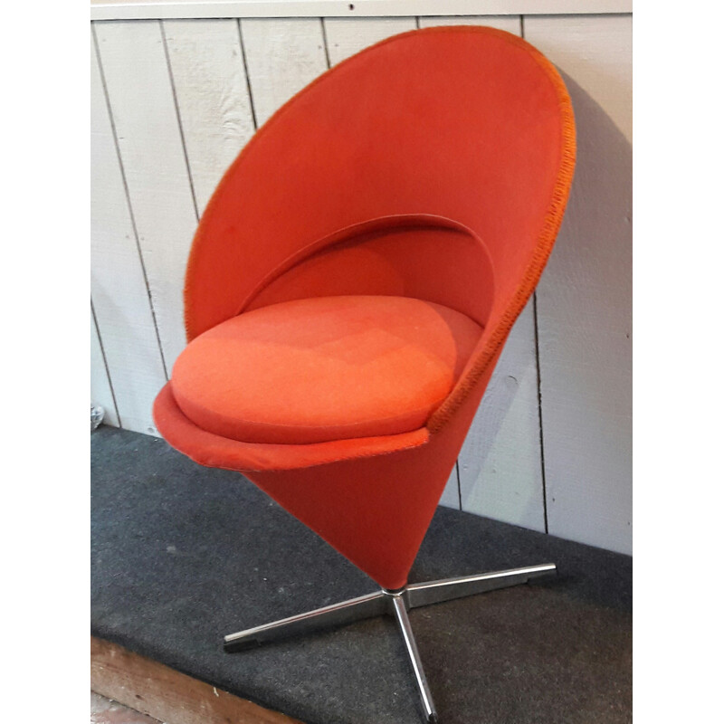 Red "Cone" chair by Verner Panton - 1950s