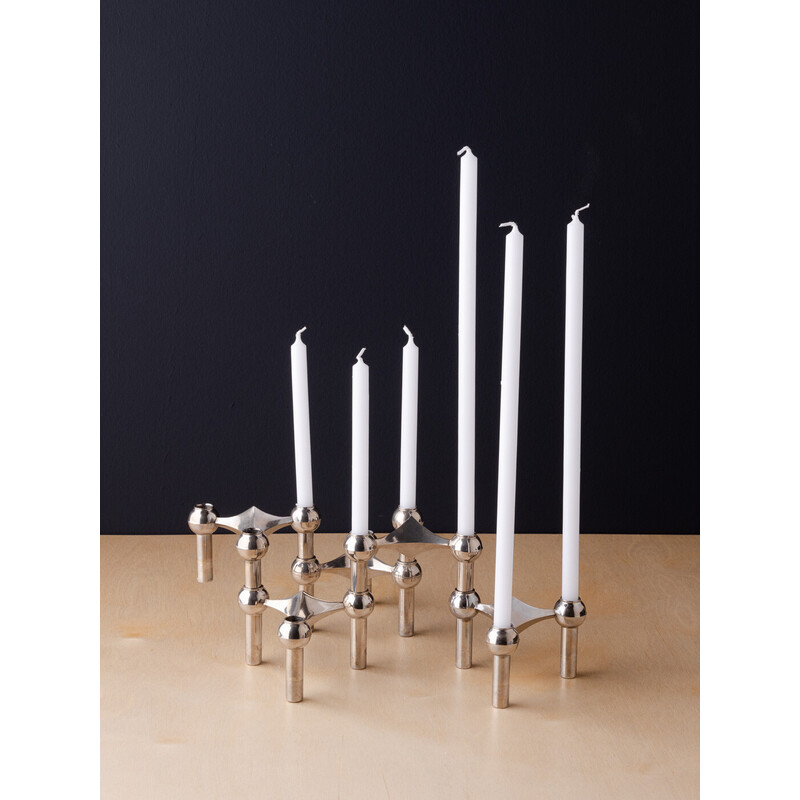 Set of 5 vintage candlesticks by Werner Stoff for Hans Nagel, Germany 1960