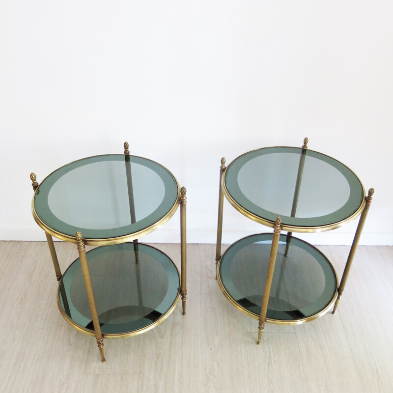 Pair of Mid-Century French Brass Side Tables - 1960s