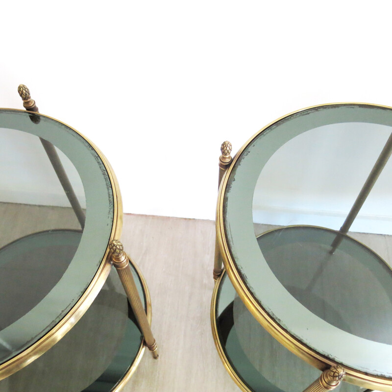 Pair of Mid-Century French Brass Side Tables - 1960s