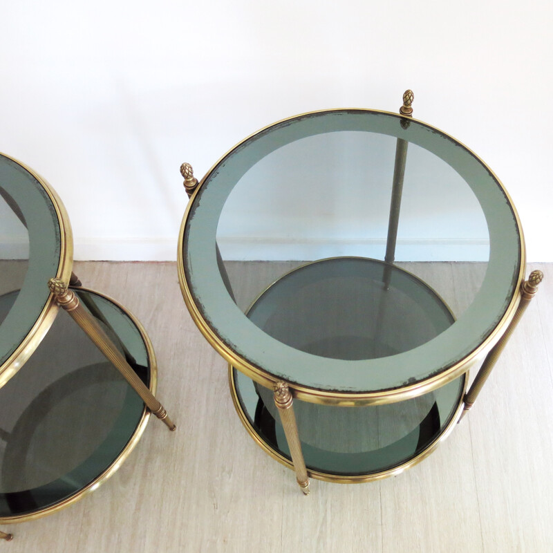 Pair of Mid-Century French Brass Side Tables - 1960s