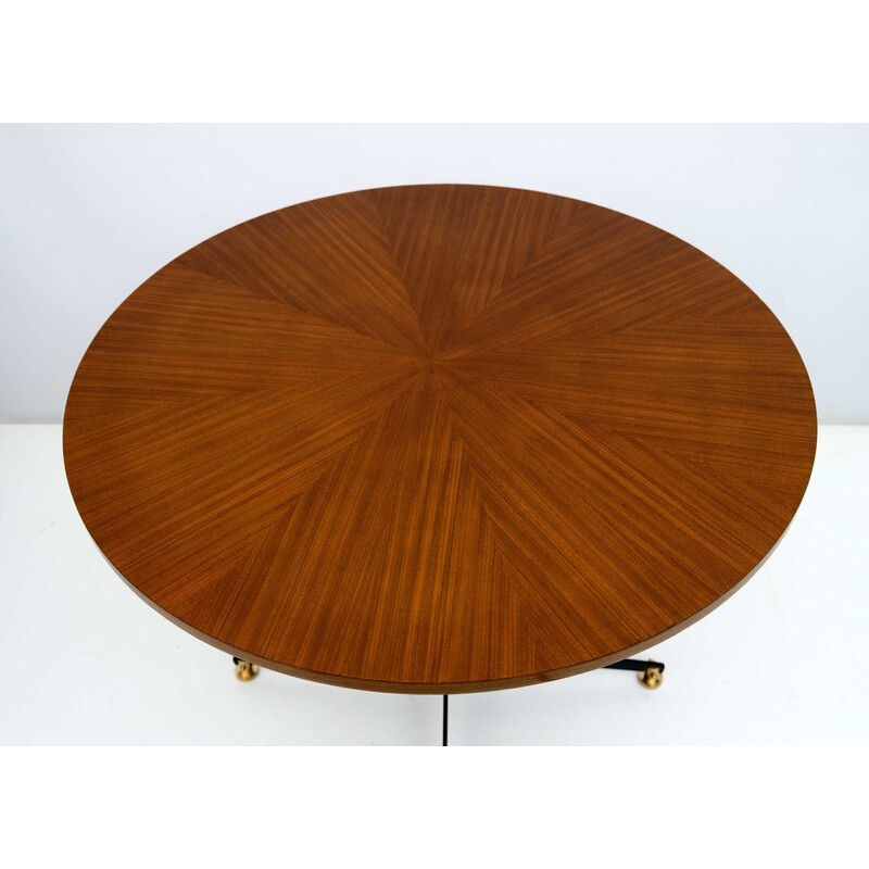 Vintage teak round table by Fratelli Tagliabue, Italy 1950