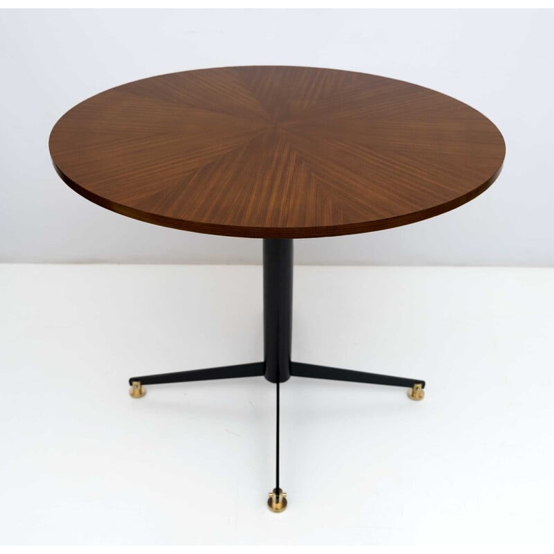 Vintage teak round table by Fratelli Tagliabue, Italy 1950