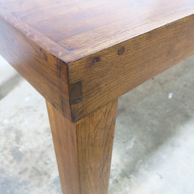 Large mid century dining table in oak - 1970s