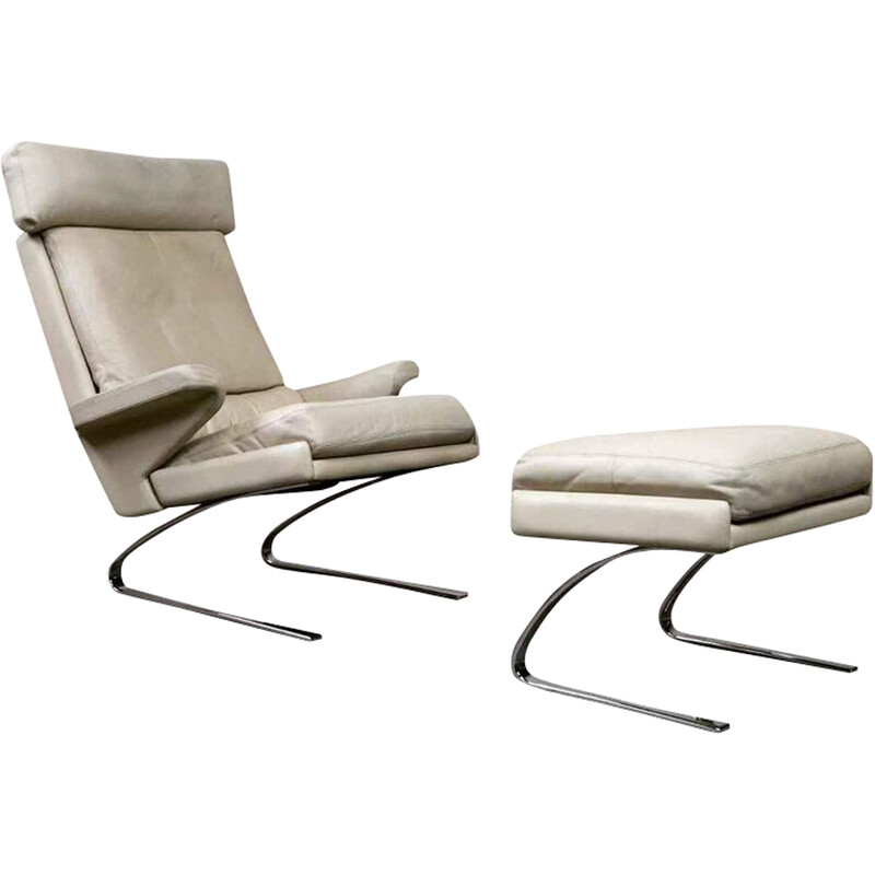 Vintage "Swing" lounge chair with ottoman by Reinhold Adolf and Hans Jürgen Schröpfer for Cor, Germany 1960