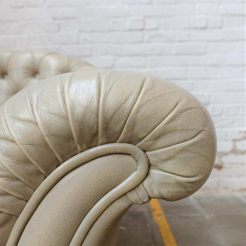 Vintage sofa in champagne fabric