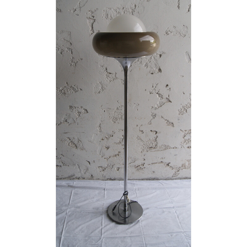 Opaline ball floor lamp by Harvey Guzzini - 1970s