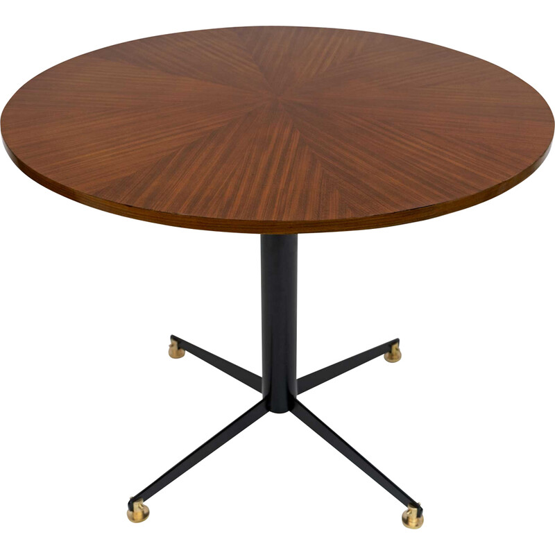 Vintage teak round table by Fratelli Tagliabue, Italy 1950