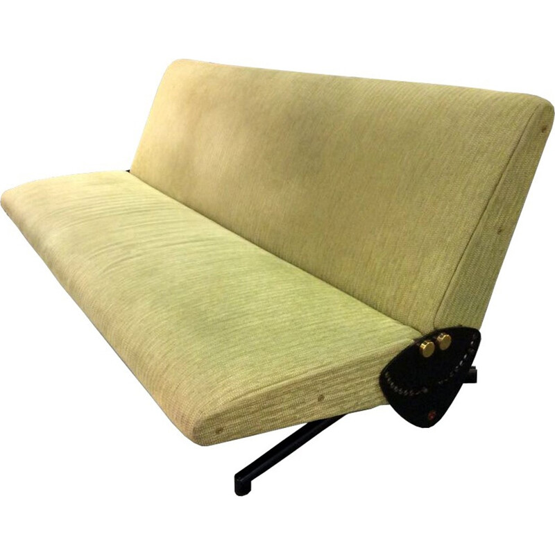 D70 green sofa in metal by Osvaldo Borsani - 1950s